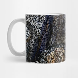 Multicoloured stencil rock face abstract Mug